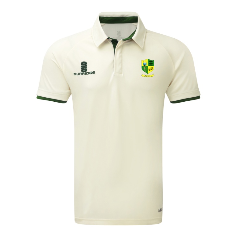 Ergo Cricket Shirt - Short Sleeve : Green Trim