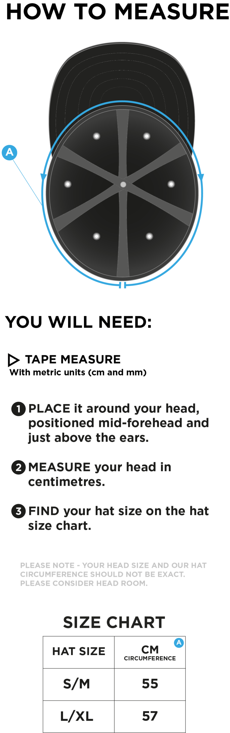 Blindley Heath CC FUSE FLEXI FIT CAP - Size Guide