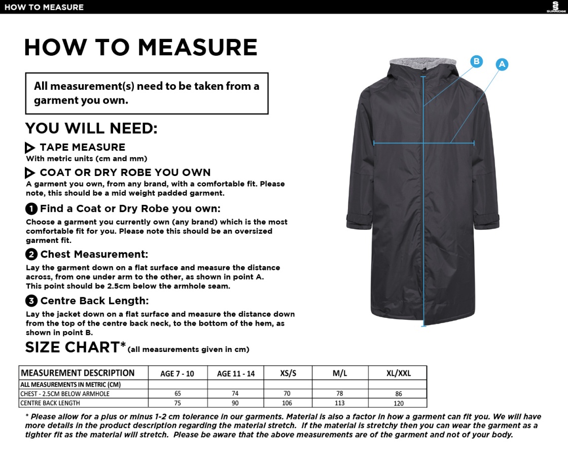 FLEECE ROBE - Size Guide
